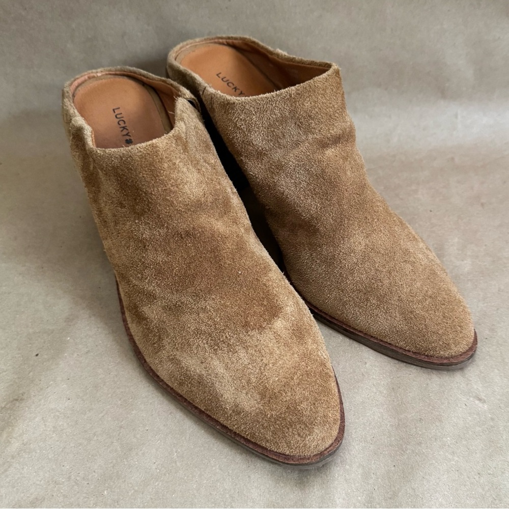 Lucky Brand Sebiki Slip On Almond Toe 3 Heeled Mule. Size 9